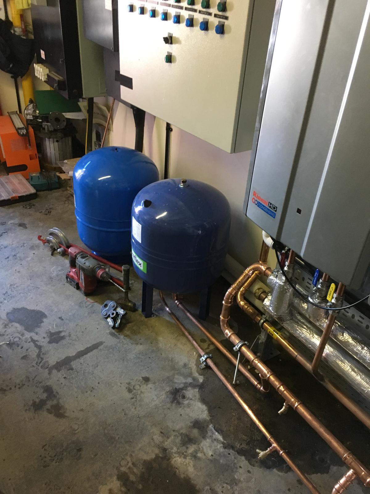 Commercial heating system installation