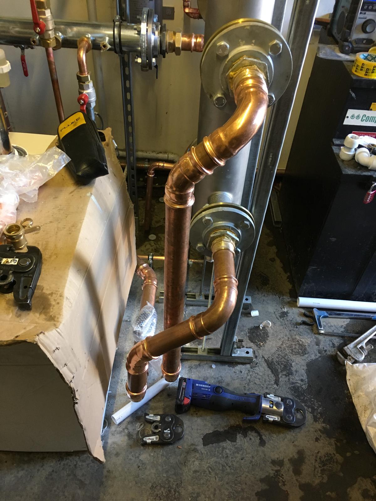Heating engineer at work
